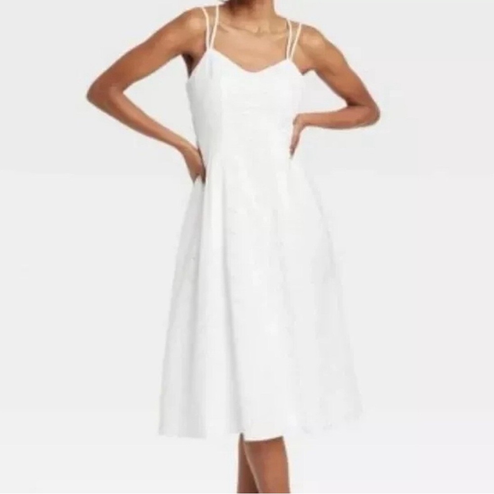 A New Day White Midi Dress with Spaghetti Straps